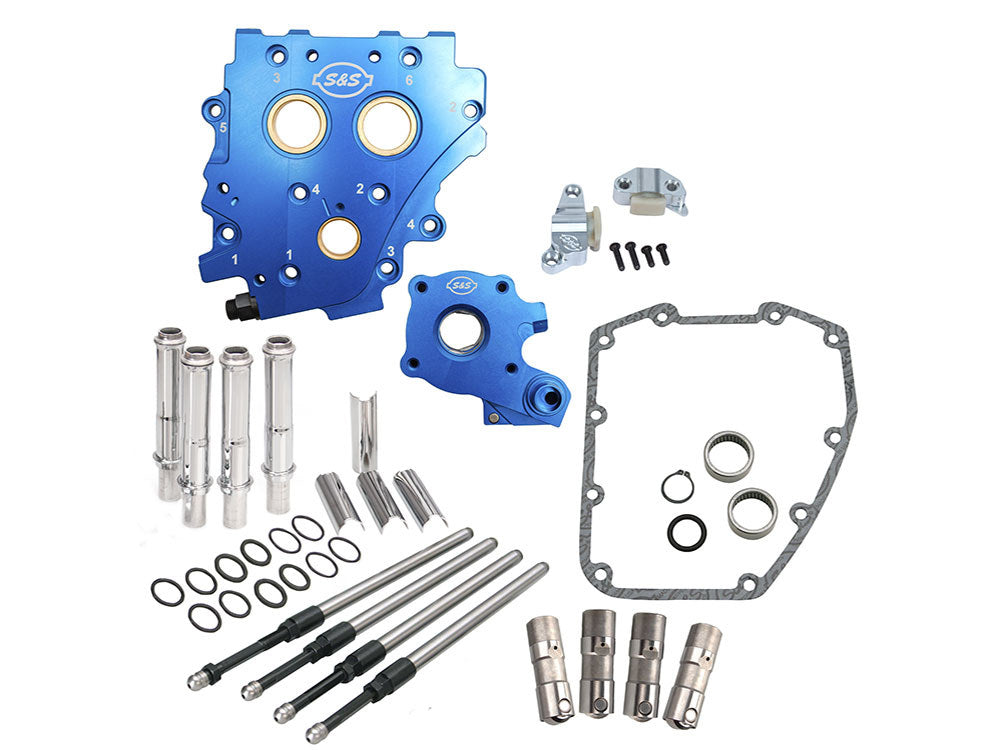 S&S Cycle SS310-1273 Cam Chest Kit w/Chrome Pushrod Kit w/No Cam for Chain Drive Camshaft on Twin Cam 07-17