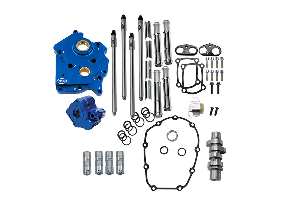 S&S Cycle SS310-1432 Cam Chest Kit w/HPT560 VVT Chain Drive Camshaft & Chrome Pushrod Covers for Harley-Davidson Gen 2 121 Milwaukee-Eight CVO Street Glide/CVO Road Glide 23-Up