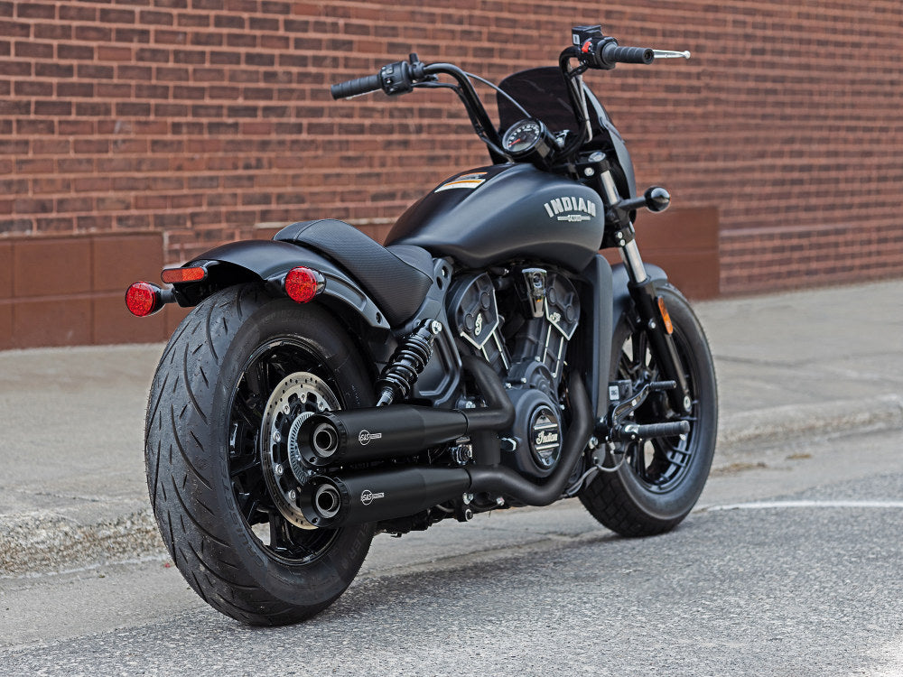 S&S Cycle SS4110-266-R 4" Grand National Slip-On Mufflers Black w/Black End Caps for Indian Scout 15-24