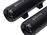 S&S Cycle SS4110-266-R 4" Grand National Slip-On Mufflers Black w/Black End Caps for Indian Scout 15-24