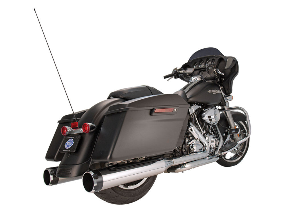 S&S Cycle SS550-0619 Mk45 4.5" Slip-On Mufflers Chrome w/Black Thruster End Caps for Touring 95-16