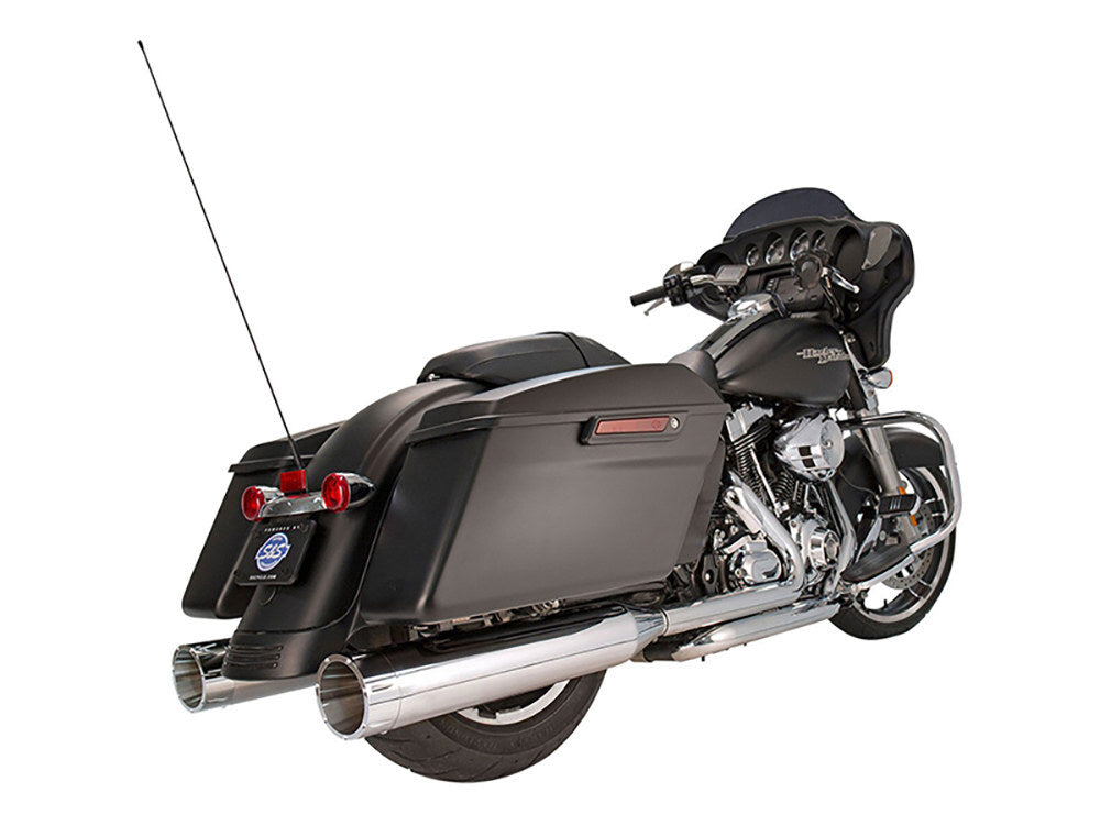 S&S Cycle SS550-0624 Mk45 4.5" Slip-On Mufflers Chrome w/Chrome Tracer End Caps for Touring 95-16