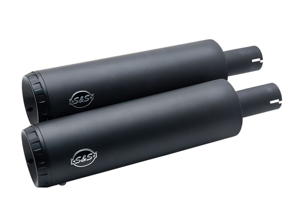 S&S 4\" Grand National Muffler ブラック S&S Cycle Black Grand Nationals Slip-Ons Mufflers for 2018