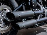 S&S Cycle SS550-0735 3.5" Slash Cut Slip-On Mufflers Black for Softail 18-Up Models/Standard 20-Up