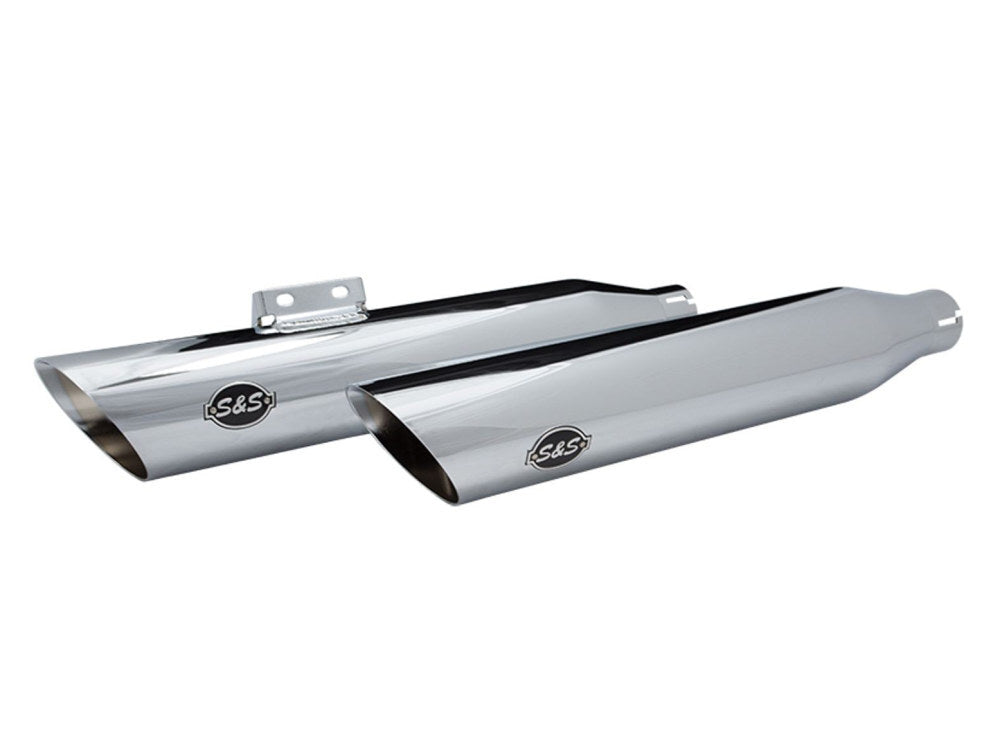 S&S Cycle SS550-0736 3.5" Slash Cut Slip-On Mufflers Chrome for Softail 18-Up Models/Standard 20-Up