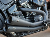 S&S Cycle SS550-0760 Grand National 2-2 Exhaust Black w/Black End Caps for Street Bob/Low Rider/Slim/Fat Bob/Deluxe 18-Up