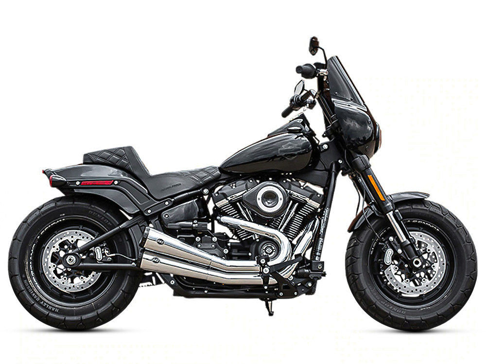 S&S Cycle SS550-0761 Grand National 2-2 Exhaust Chrome w/Black End Caps for Street Bob/Low Rider/Slim/Fat Bob/Deluxe 18-Up