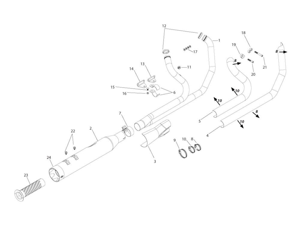 S&S Cycle SS550-0777 Sidewinder 2-1 Exhaust Black w/Black End Cap for Touring 95-16