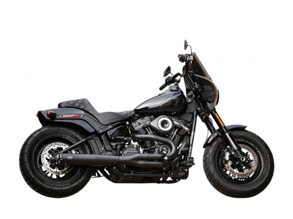 S&S Cycle SS550-0788 SuperStreet 2-1 Exhaust Black w/Black End Cap for Softail 18-Up Non-240 Rear Tyre Models