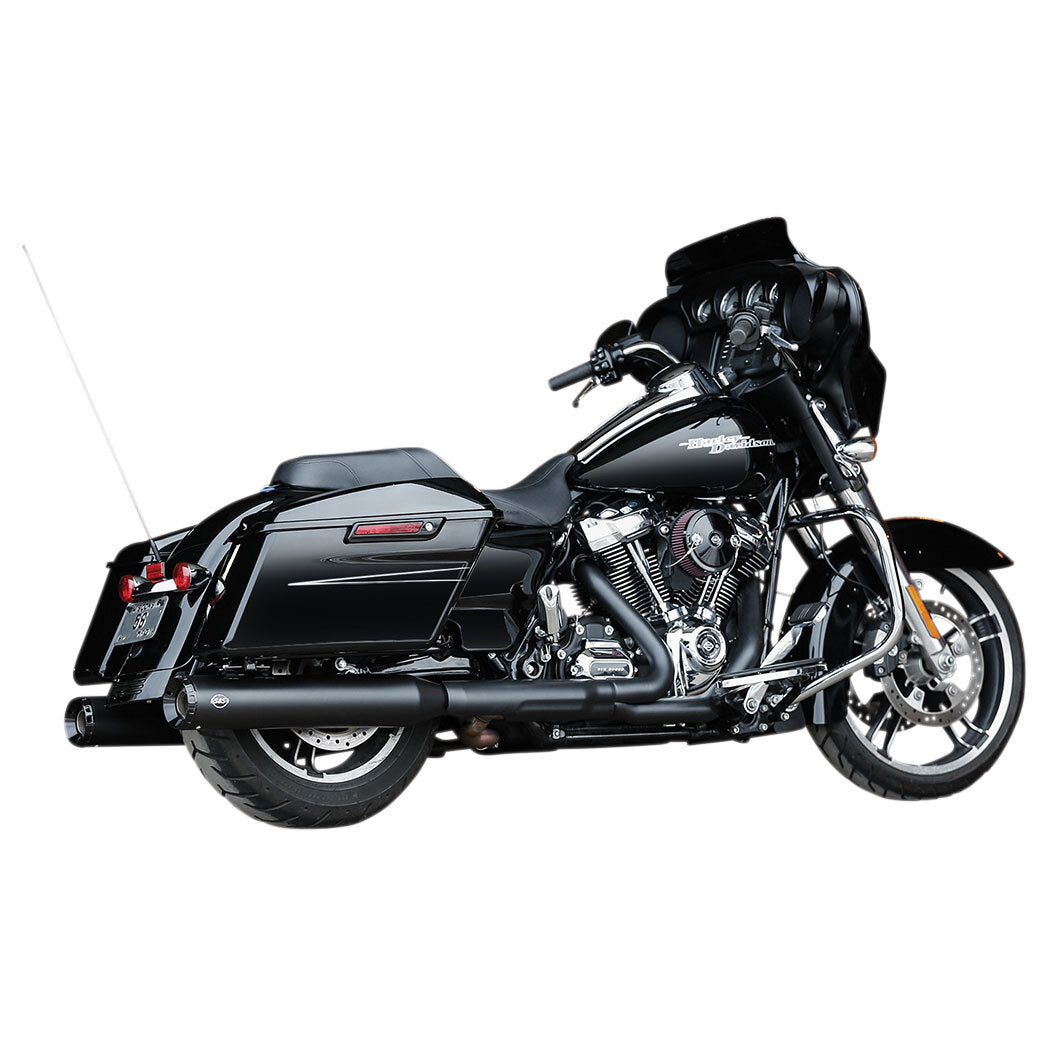 S&S Cycle SS550-0990 GNX 4.5" Slip-On Mufflers Black w/Black End Caps for Touring 17-Up