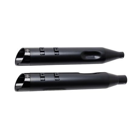 S&S Cycle SS550-1010 Mk45 4.5" Slip-On Mufflers Black w/Black Cutlass End Caps for Touring 17-Up