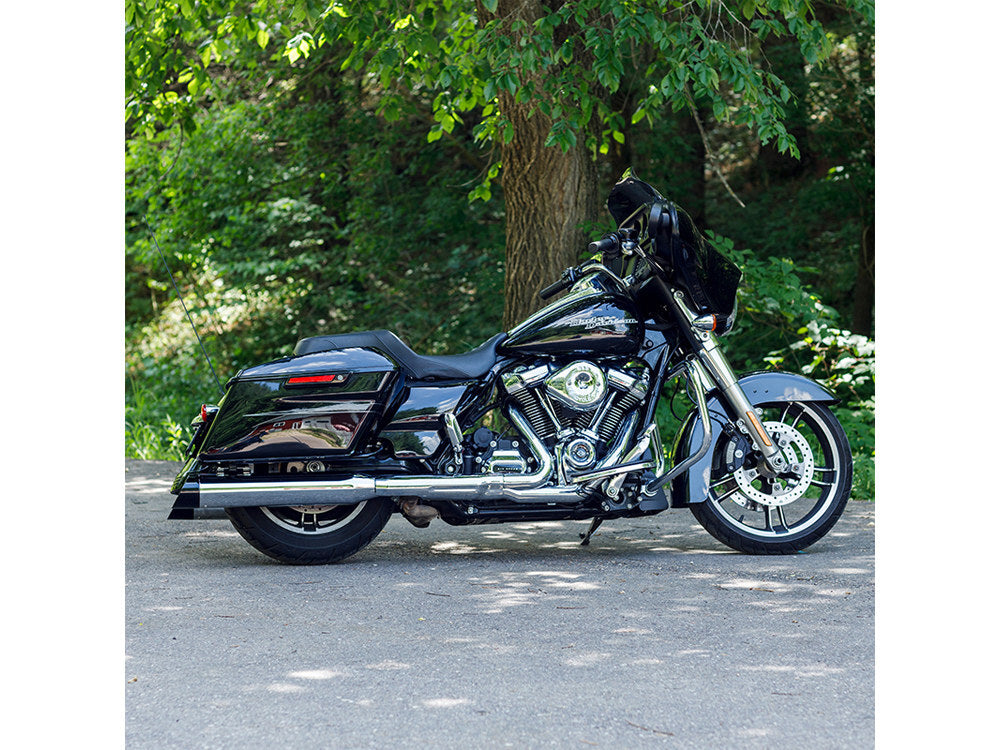 S&S Cycle SS550-1011 Mk45 4.5" Slip-On Mufflers Chrome w/Black Cutlass End Caps for Touring 17-Up