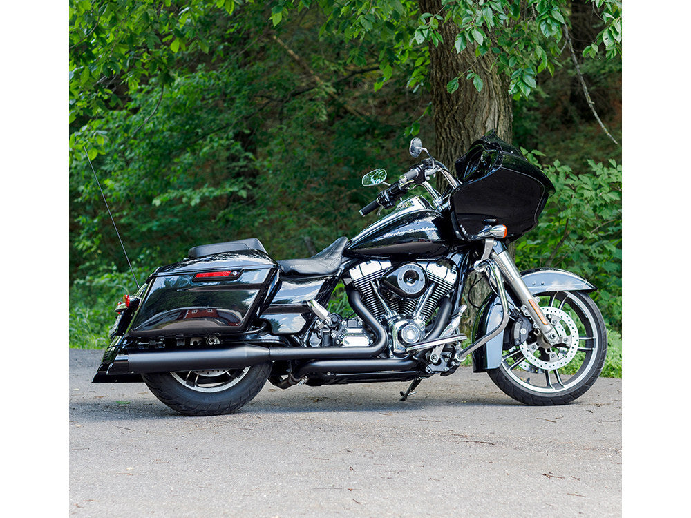 S&S Cycle SS550-1016 Mk45 4.5" Slip-On Mufflers Black w/Black Cutlass End Caps for Touring 95-16