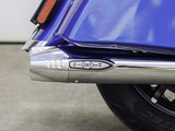 S&S Cycle SS550-1077 Fishtail 4" Slip-On Mufflers Chrome w/Chrome End Caps for Indian Big Twin 14-Up w/Hard Saddle Bags