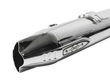 S&S Cycle SS550-1077 Fishtail 4" Slip-On Mufflers Chrome w/Chrome End Caps for Indian Big Twin 14-Up w/Hard Saddle Bags