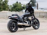 S&S Cycle SS550-1105 Qualifier 2-1 Exhaust Stainless Steel w/Black End Cap for Softail 18-Up Non-240 Rear Tyre Models