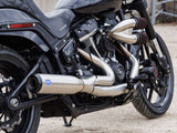 S&S Cycle SS550-1105 Qualifier 2-1 Exhaust Stainless Steel w/Black End Cap for Softail 18-Up Non-240 Rear Tyre Models