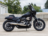 S&S Cycle SS550-1105 Qualifier 2-1 Exhaust Stainless Steel w/Black End Cap for Softail 18-Up Non-240 Rear Tyre Models