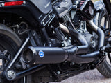 S&S Cycle SS550-1106 Qualifier 2-1 Exhaust Black w/Black End Cap for Softail 18-Up Non-240 Rear Tyre Models