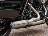 S&S Cycle SS550-1107 Qualifier 2-1 Exhaust Stainless Steel w/Black End Cap for Touring 17-Up