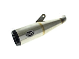 S&S Cycle SS550-1114 4" Grand National Slip-On Muffler Stainless Steel w/Black End Cap for X500 23-Up