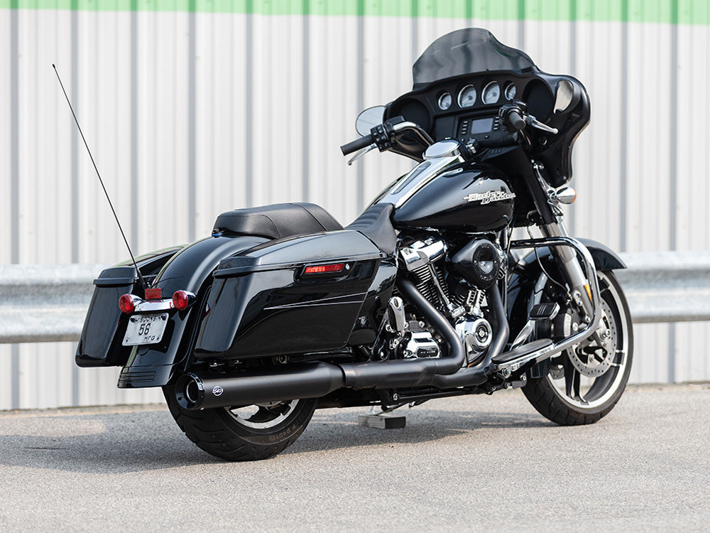 S&S Cycle SS550-1165 Swindler 2-1 4.5" Muffler Kit Black w/Black End Cap for Harley-Davidson Touring 17-24