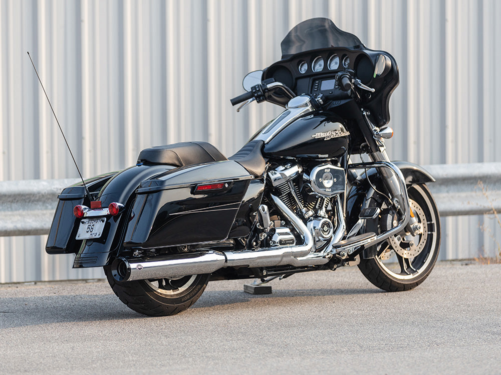 S&S Cycle SS550-1166 Swindler 2-1 4.5" Muffler Kit Chrome w/Black End Cap for Harley-Davidson Touring 17-24