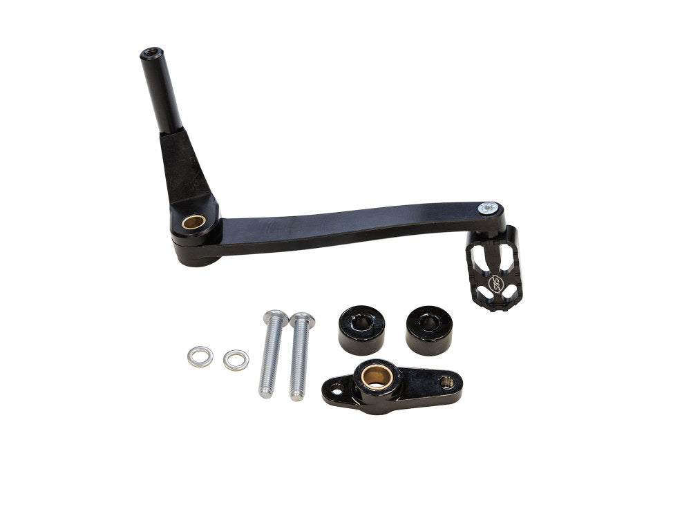 S&S Cycle SS560-0370 Billet Mid Mount Brake Pedal for M8 Softail Models running S&S Complete Exhaust System (Typically FXBB Street Bob 18-Up/FXLR Low Rider 18-Up)