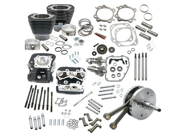 S&S Cycle SS900-0565 124ci Hot Set Up Kit w/91cc S&S Cylinder Heads Black for Twin Cam 88B Softail 00-06