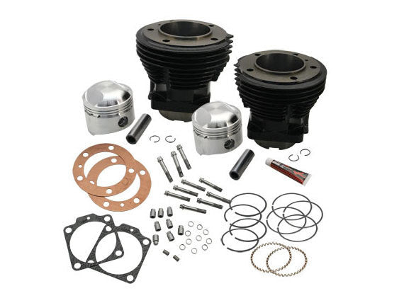 S&S Cycle SS91-9012 74ci High Compression Cylinder Kit w/3-7/16" Bore Black for Big Twin 66-84