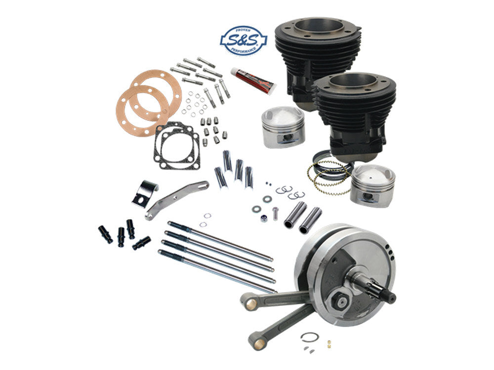 S&S Cycle SS91-9126 93ci Sidewinder Big Bore Stroker Kit Gloss Black for Big Twin Shovelhead 70-84