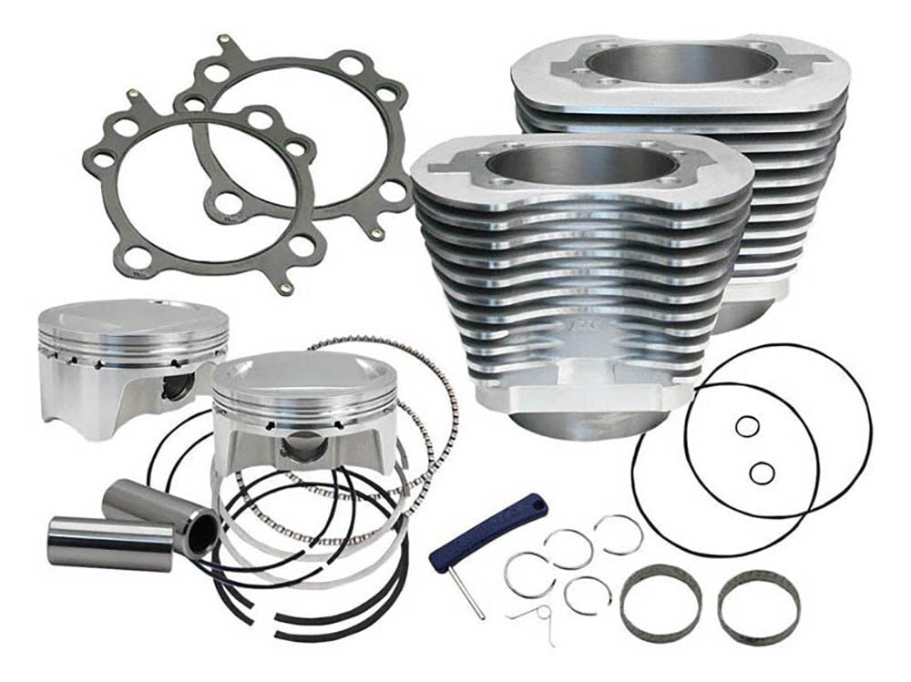 S&S Cycle SS910-0480 107ci Big Bore Kit Silver for Twin Cam 07-17