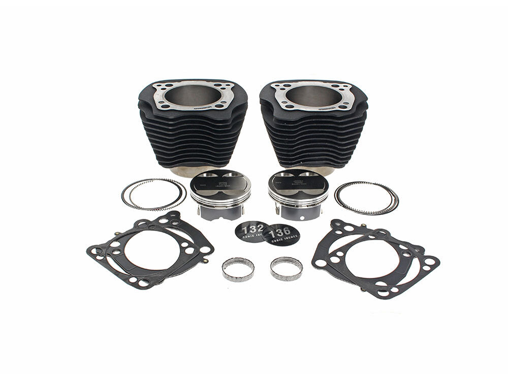 S&S Cycle SS910-1009A 132ci Big Bore Kit w/Non-Highlighted Fins & Mid Level Compression Black for Harley-Davidson Milwaukee-Eight 17-Up w/114Ci or 117Ci Engine