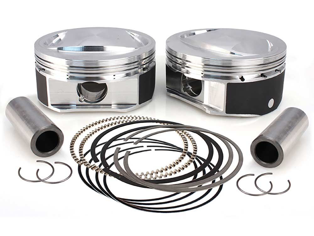 S&S Cycle SS920-0114 Standard Bore High Compression Pistons w/10.6:1 Compression Ratio for CVO Twin Cam 07-17 w/110ci Engine & S Models w/110ci Engine