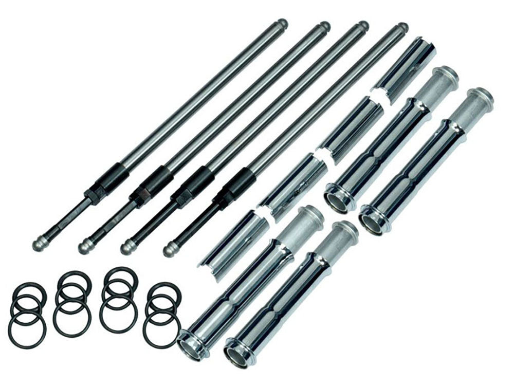 S&S Cycle SS930-0123 Quickee Adjustable Pushrod Kit Chrome for Milwaukee-Eight Touring 17-Up/Softail 18-Up