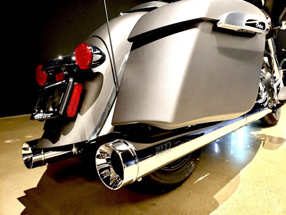 SuperTrapp ST-140-21770 4.5" Slip-On Mufflers Chrome w/Chrome End Caps for Indian Big Twin w/Hard Saddle Bags