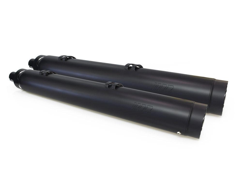 SuperTrapp ST-147-21770 4.5" Slip-On Mufflers Black w/Black End Caps for Indian Big Twin w/Hard Saddle Bags