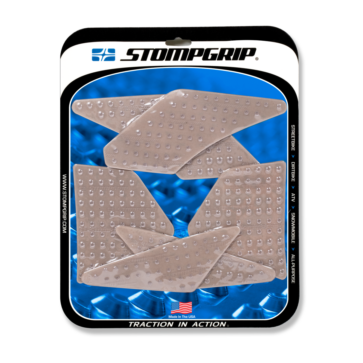 Stompgrip Volcano Tank Grips Clear for Yamaha YZ125 16-20/YZ125X 16-20/YX250 16-20/YZ250X 16-20