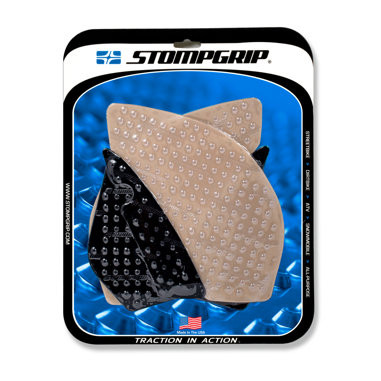 Stompgrip Volcano Tank Grips Clear for Kawasaki Ninja ZX-10R 08-10