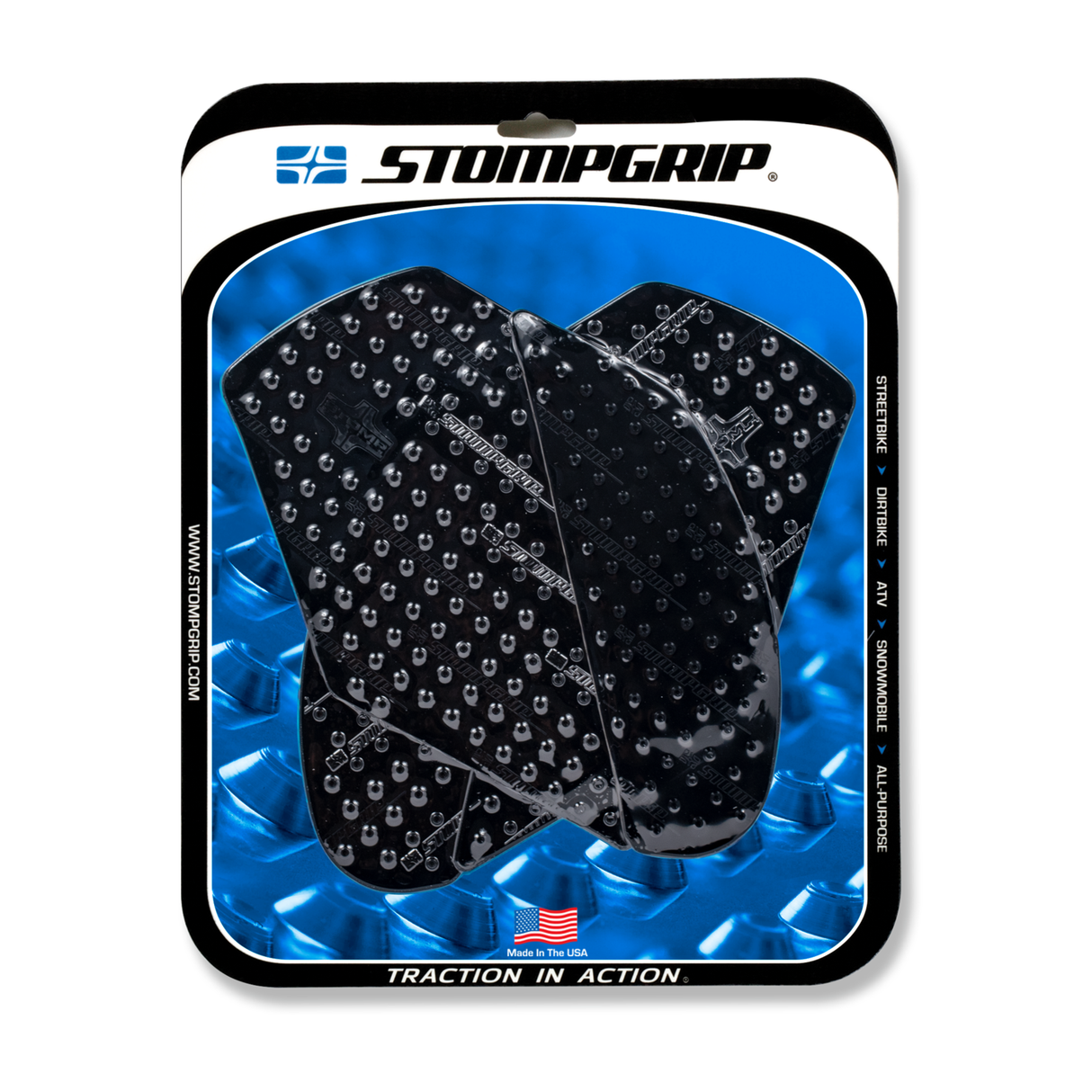 Stompgrip Volcano Tank Grips Black for Kawasaki Ninja ZX-10R Models