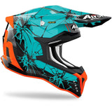 Airoh Strycker Crack Gloss Turquoise/Black/Orange Helmet