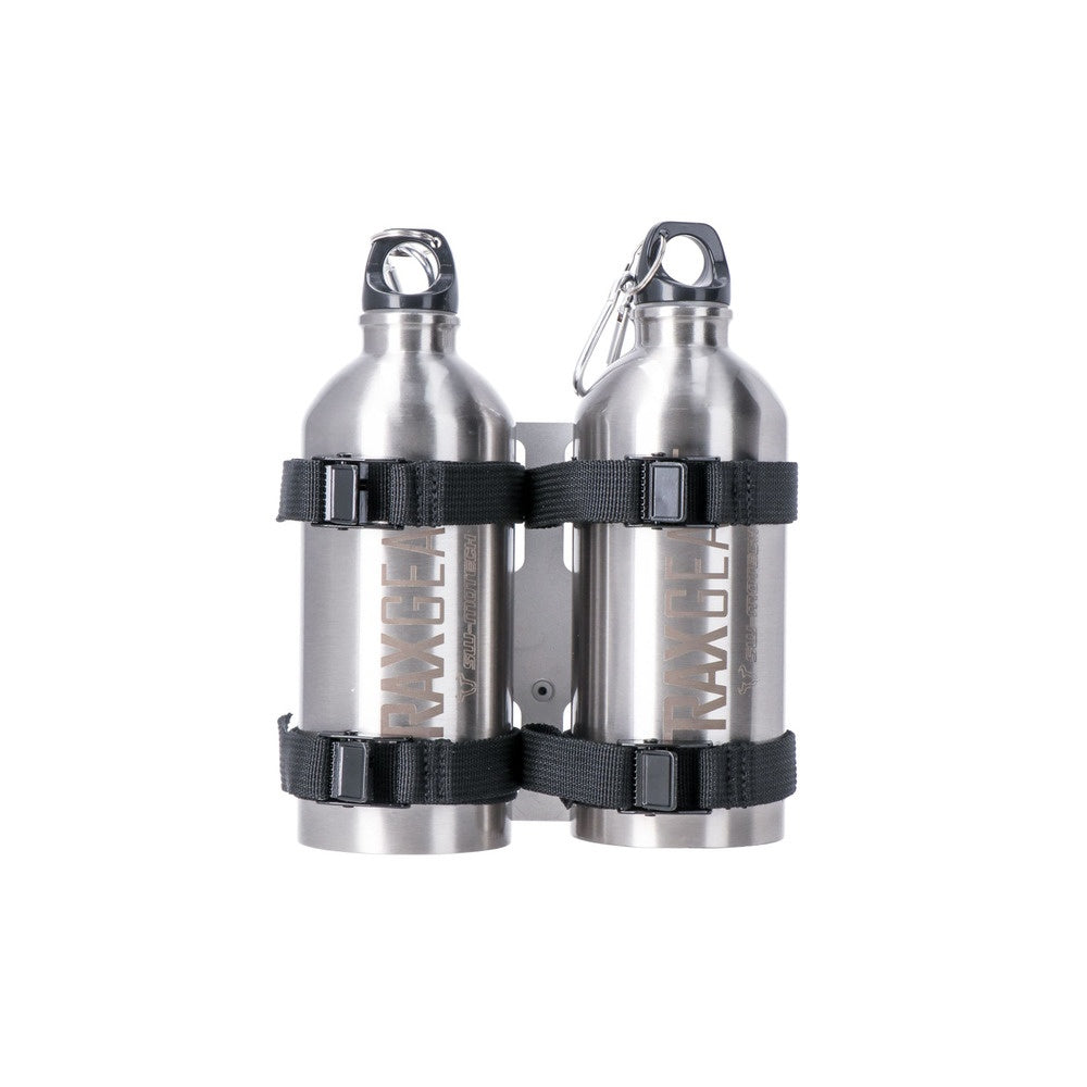 SW-Motech SW-ALK0016530800-S TRAX 2x Stainless Steel 0.6L Bottle Silver & Mounting Set for TRAX Accessory Mount