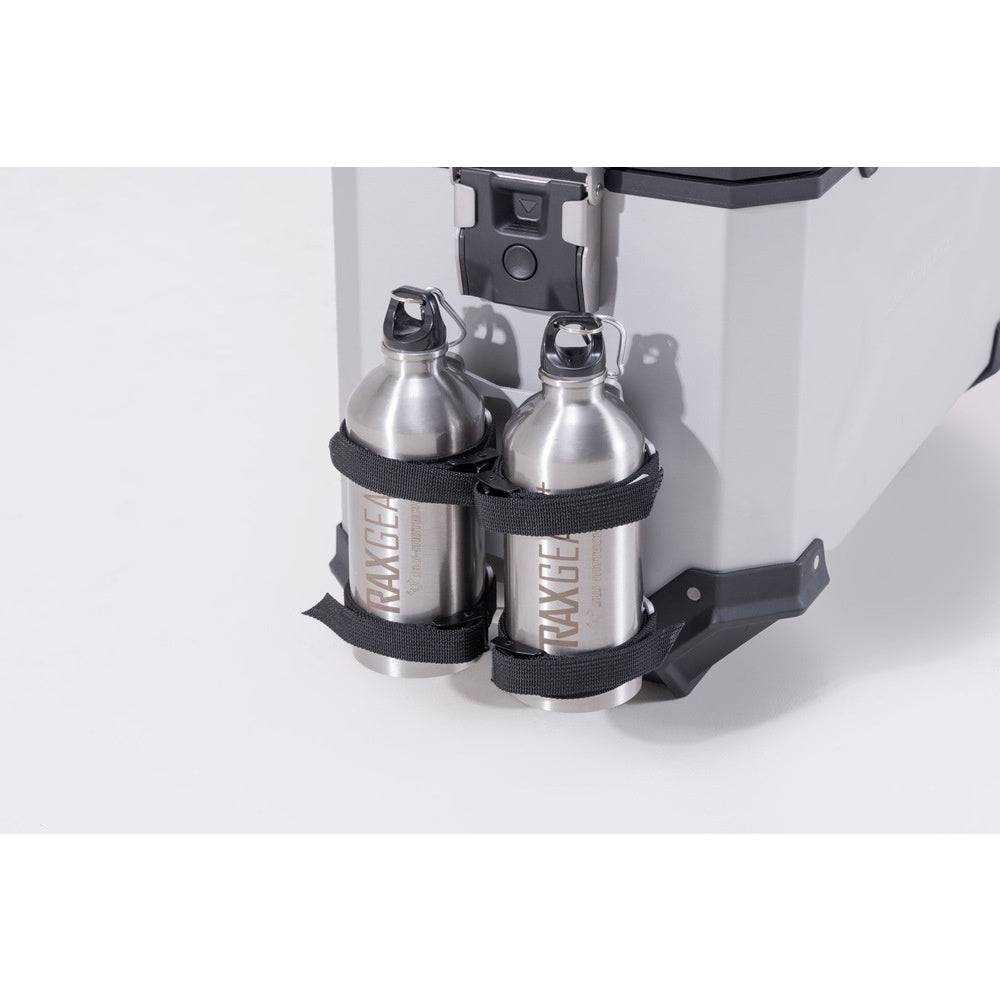 SW-Motech SW-ALK0016530800-S TRAX 2x Stainless Steel 0.6L Bottle Silver & Mounting Set for TRAX Accessory Mount