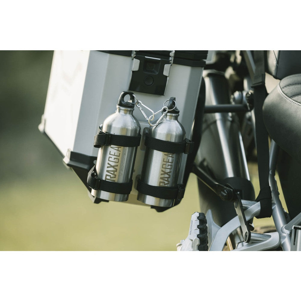 SW-Motech SW-ALK0016530800-S TRAX 2x Stainless Steel 0.6L Bottle Silver & Mounting Set for TRAX Accessory Mount
