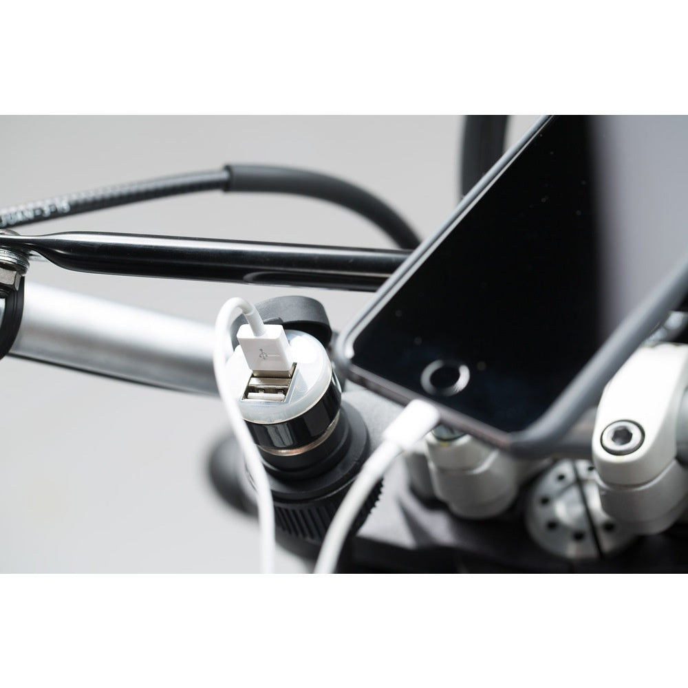 SW-Motech SW-EMA0010720001-B Universal Electric Kit (Includes Cigar Lighter Socket, USB Power Port, Mounting Kit)