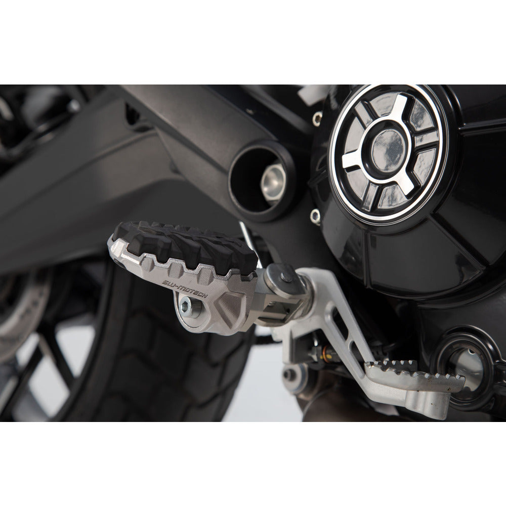 SW-Motech SW-FRS2211210002 EVO Footrest Kit Silver/Black for Benelli TRK 502 X 18-Up/Ducati Scrambler/Hypermotard/Hyperstrada/Multistrada 10-Up Models