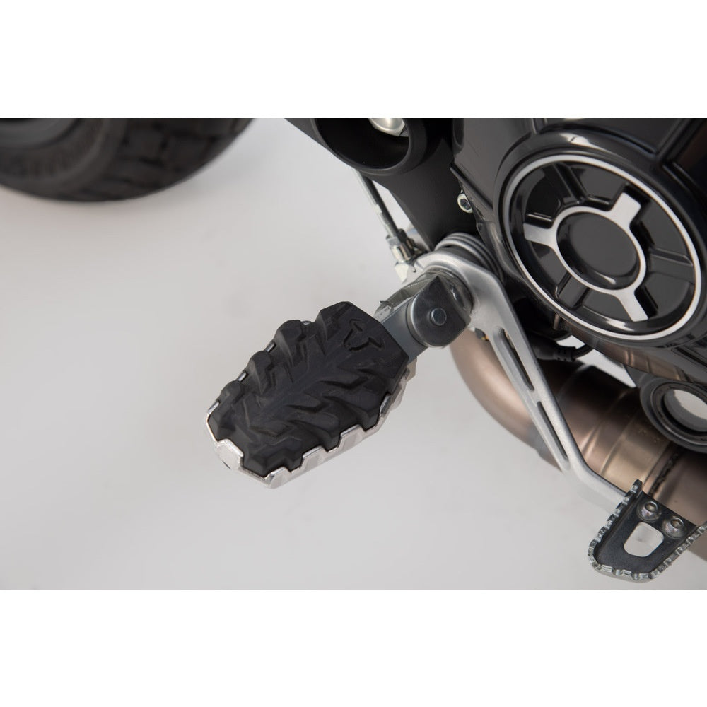 SW-Motech SW-FRS2211210002 EVO Footrest Kit Silver/Black for Benelli TRK 502 X 18-Up/Ducati Scrambler/Hypermotard/Hyperstrada/Multistrada 10-Up Models