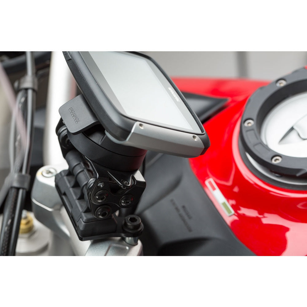 SW-Motech SW-GPS2258410000-B GPS Handlebar Mount Black for Ducati Multistrada V2 21-Up/Multistrada 950 16-Up/Multistrada 1200 15-18/Multistrada 1260 17-Up