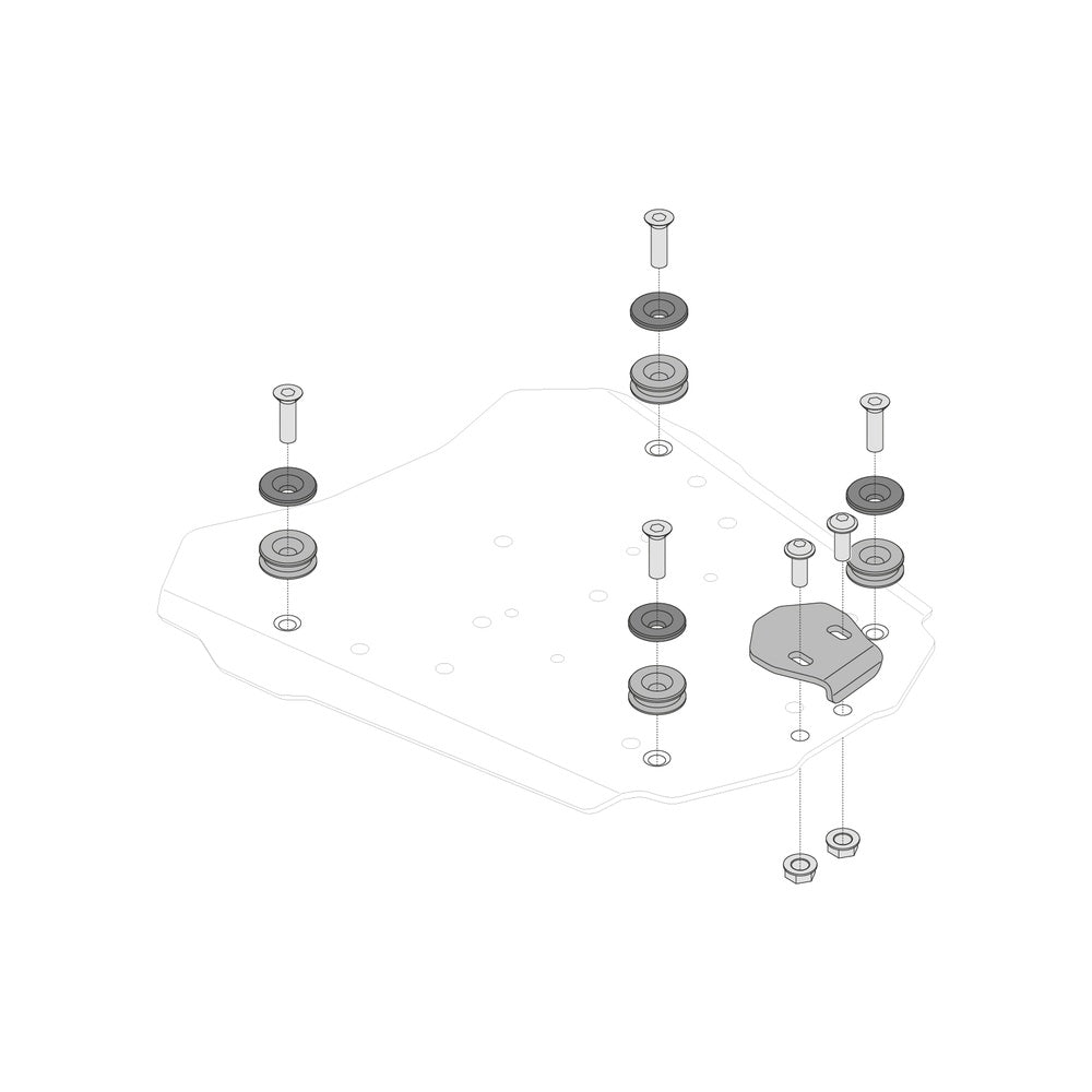 SW-Motech SW-GPT0015220101-B STEEL-RACK Adapter Kit Black for TRAX Top Cases