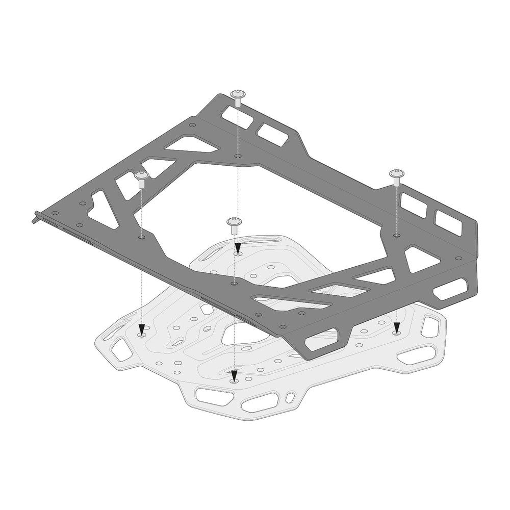 SW-Motech SW-GPT0015235500-B 45 x 30cm Aluminum Extension Black for ADVENTURE-RACK Base Plate